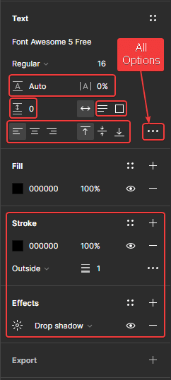 figma font awesome unsupported options