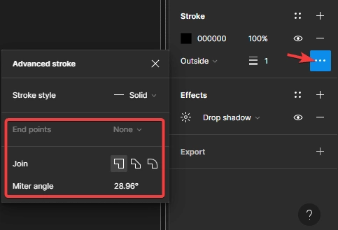 figma text stroke advanced settings