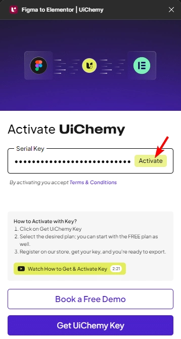 uichemy activate account new ui