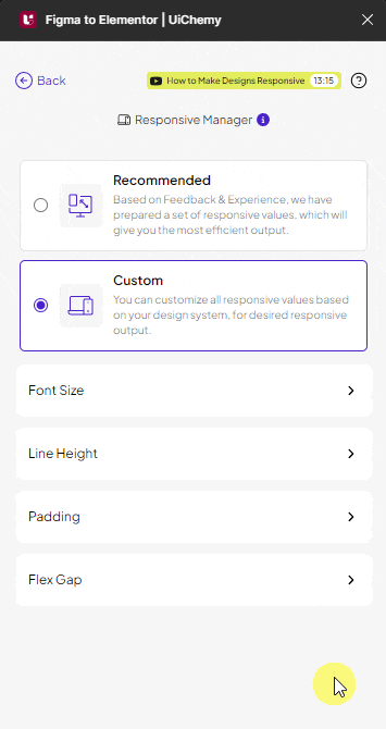 uichemy responsive manager padding new ui