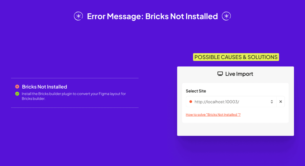 bricks not installed