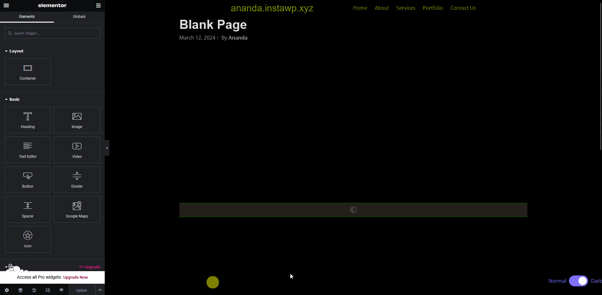 exported template with dark mode