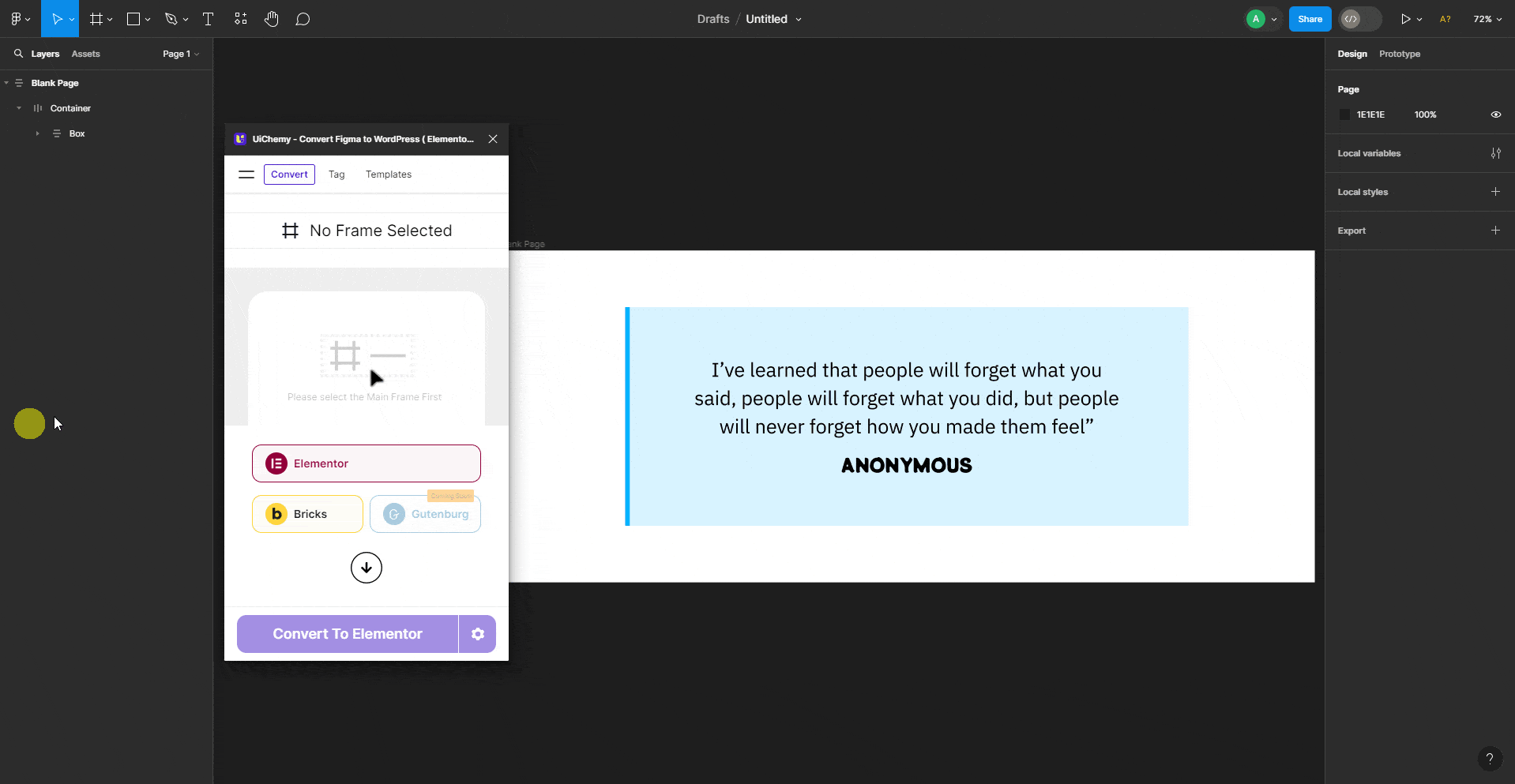 How to Tag The Blockquote Widget for Figma to Elementor? - UiChemy
