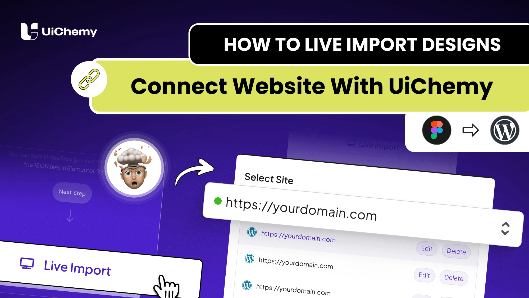 How to Live Import Designs & Connect Website with UiChemy_