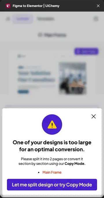 large design handling warning