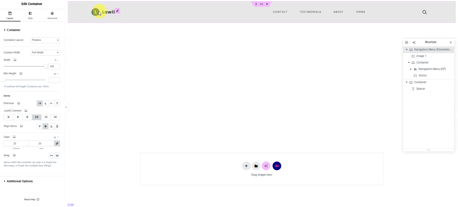uichmey to tag meu elementor experimental demo