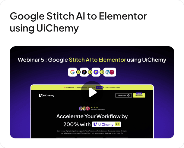 Google Stitch AI to Elementor using UiChemy