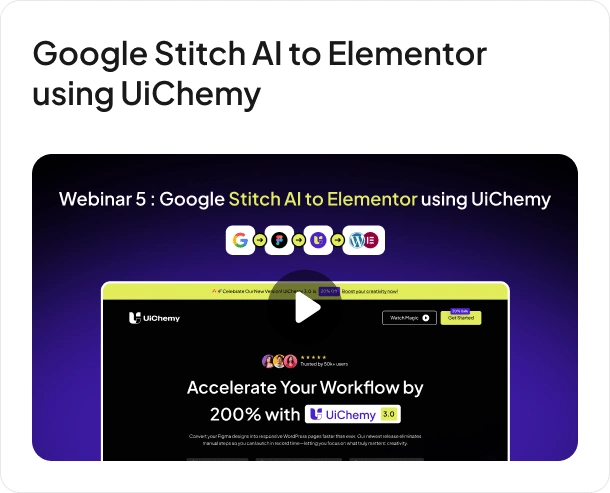 Google Stitch AI to Elementor using UiChemy