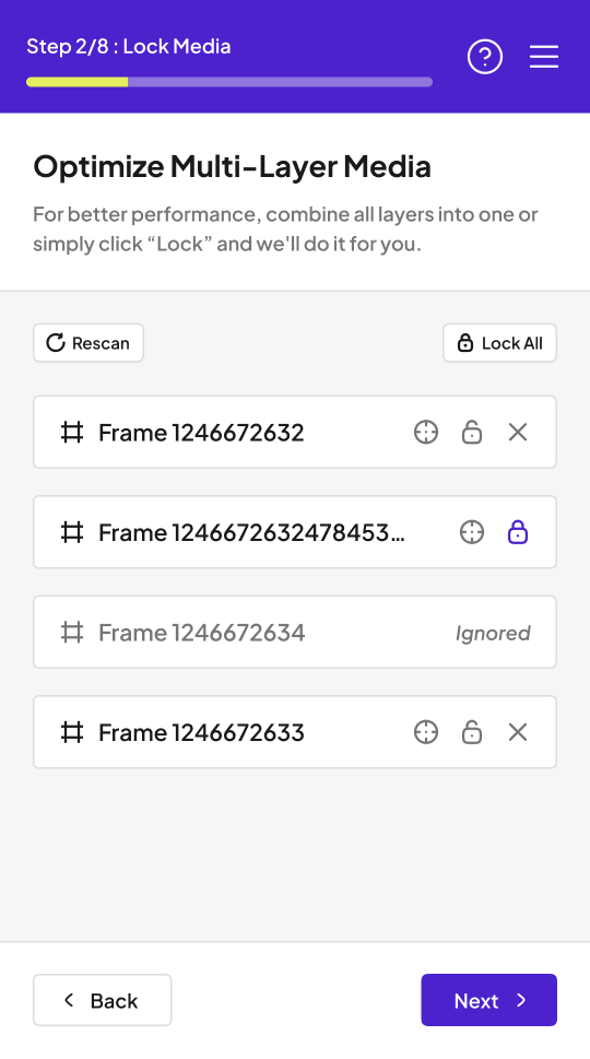 Step 2 Lock multi layer media