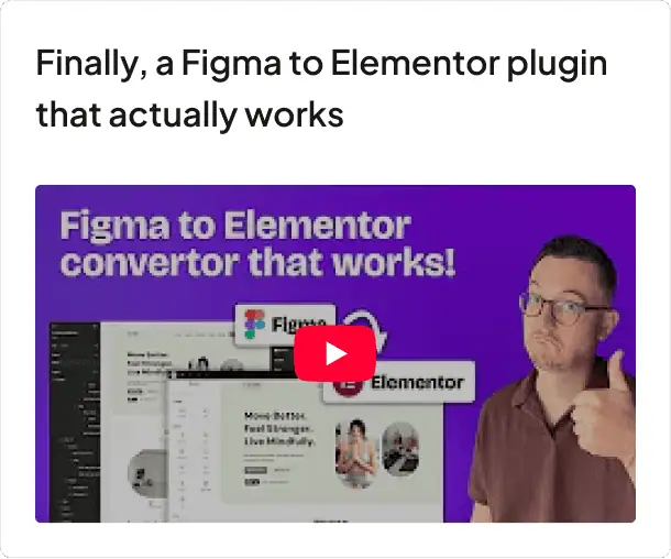 Finally a Figma to Elementor plugin that actually works