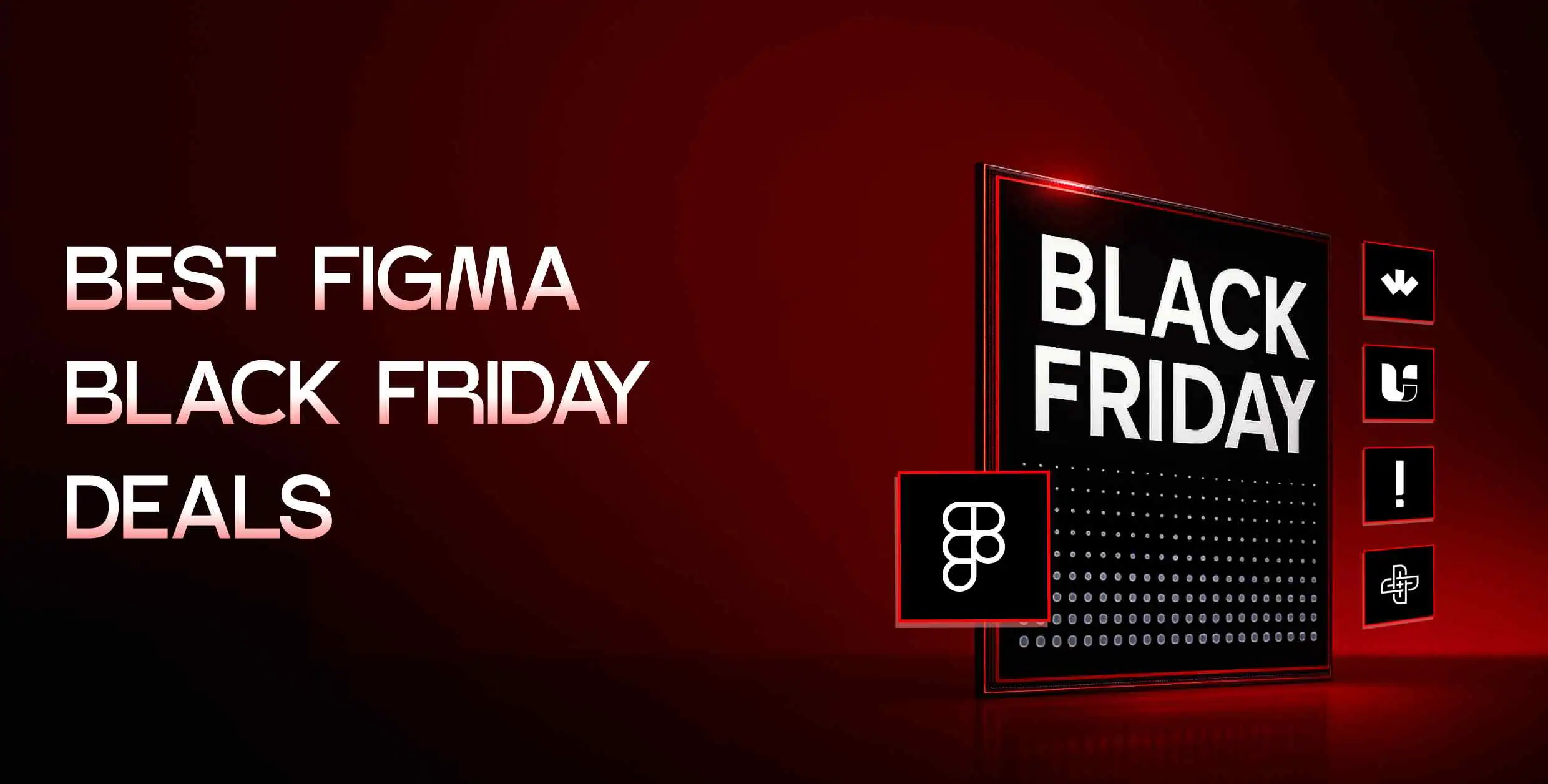 Black Friday digital sale banner with bold text and modern graphic elements.