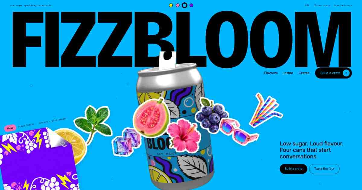 Fizzbloom Sparkling Drinks Landing Page