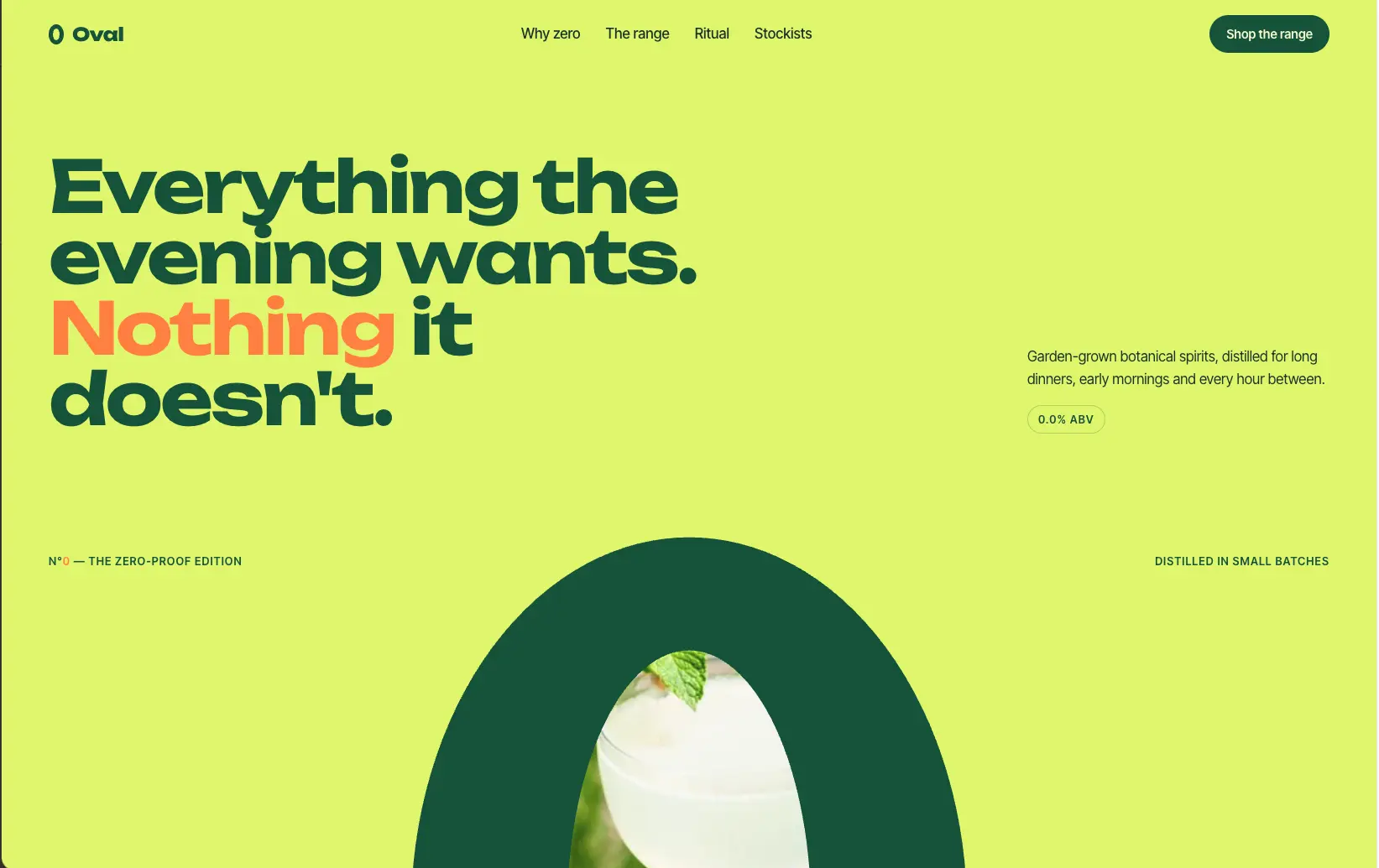 OVAL zero-proof botanicals