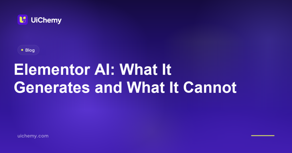 Elementor AI: What It Generates and What It Cannot