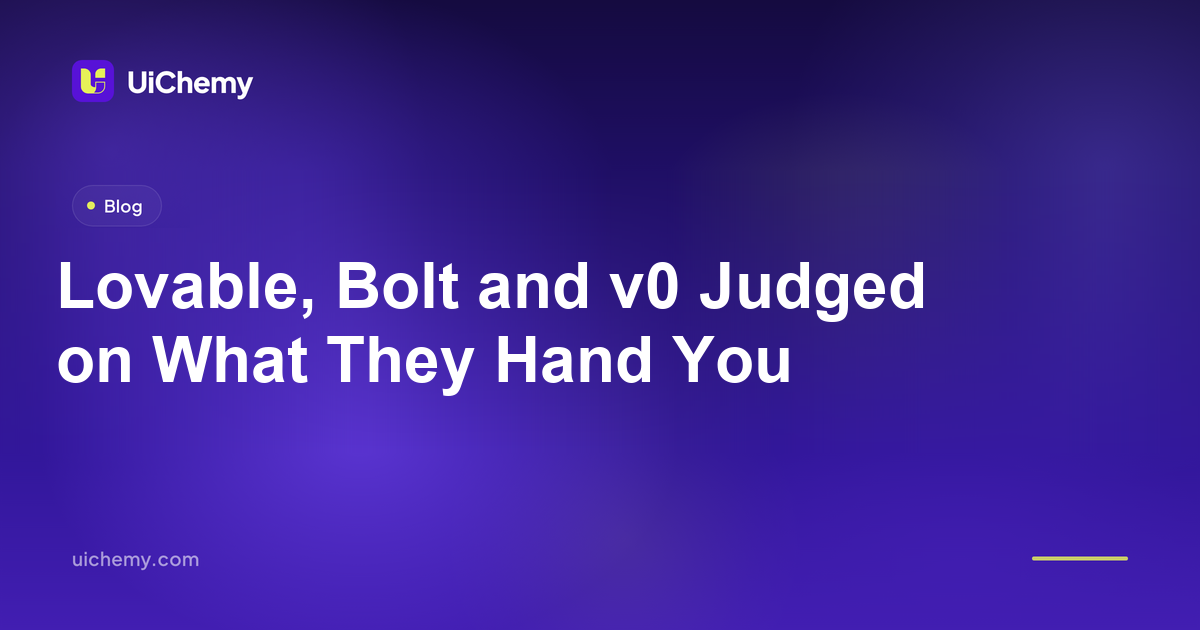 Lovable, Bolt and v0 Judged on What They Hand You