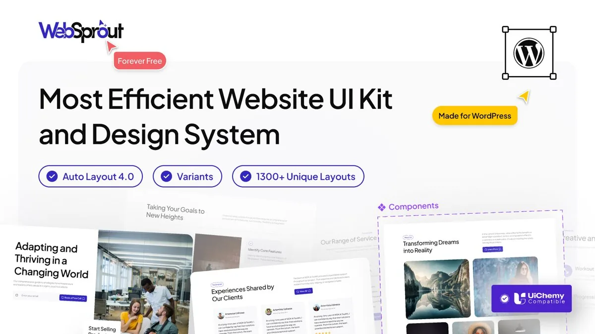 Sprout UI, a free Figma web UI kit and design system