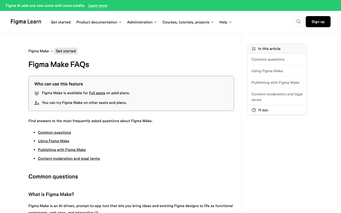 Figma Make FAQ section on publishing, hosting, custom domains and SEO support