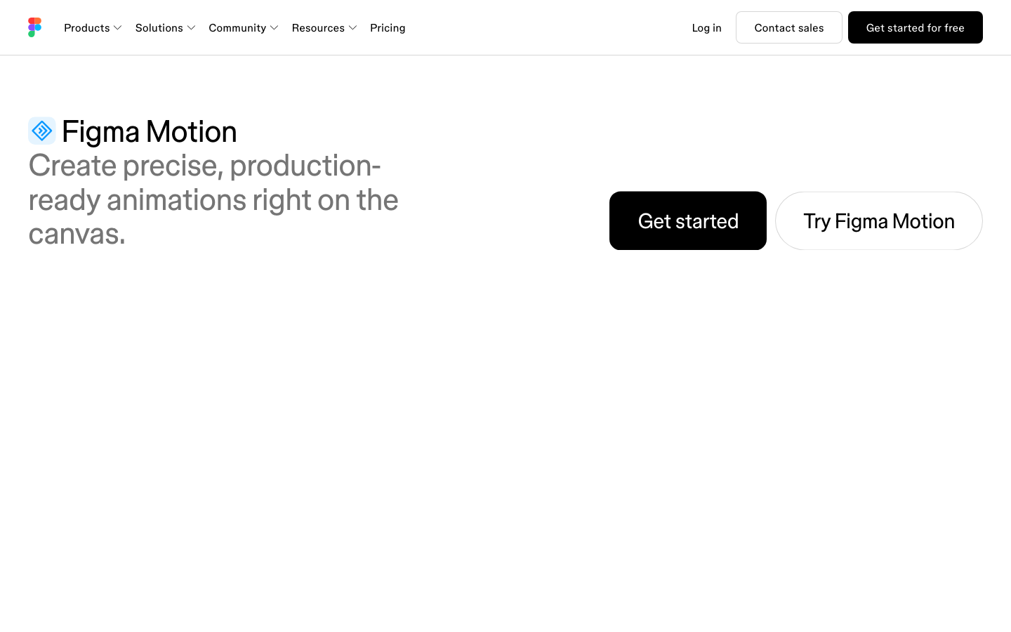 Figma Motion product page showing the animation timeline added to Figma Design at Config 2026