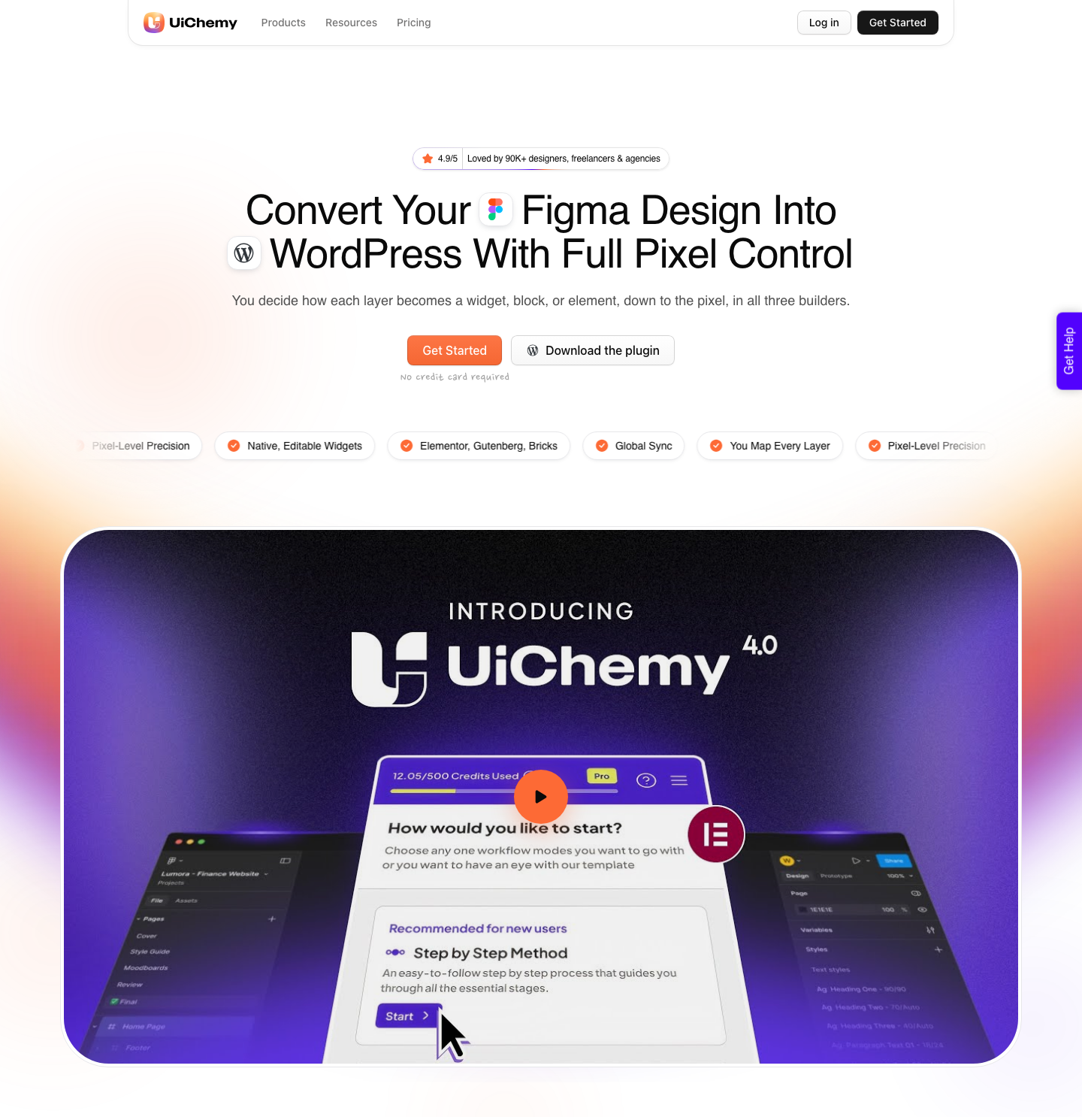 UiChemy Classic Mode page showing manual layer tagging for pixel exact Figma conversion