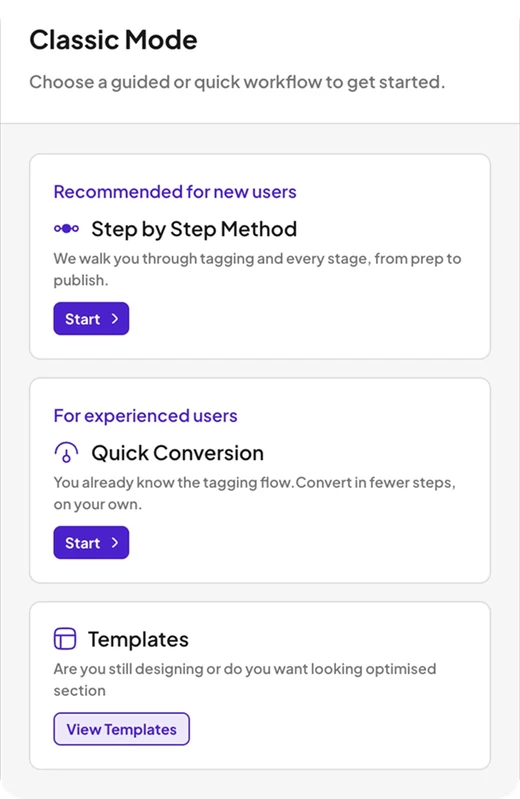 Classic Mode tagging workflow