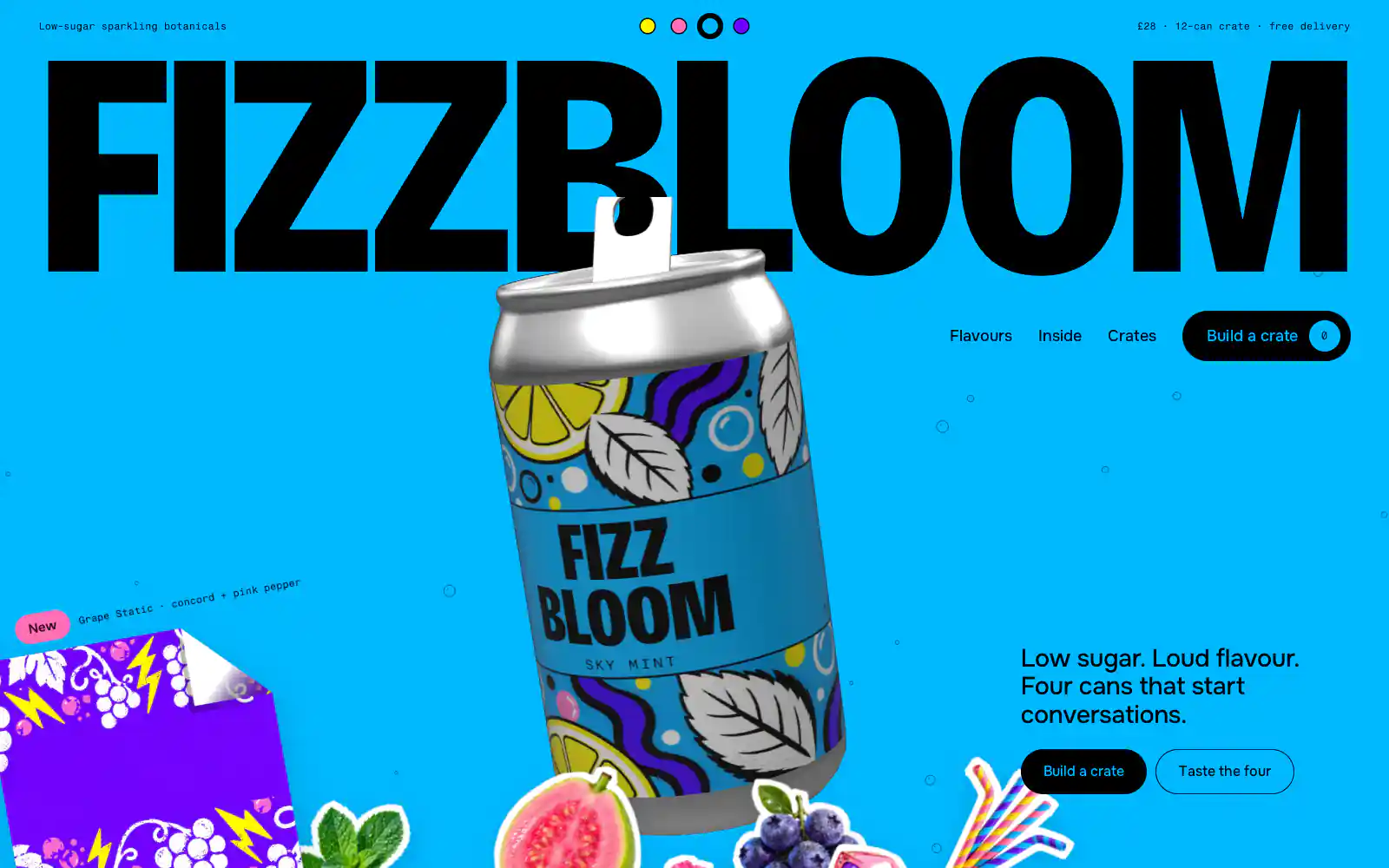 Fizzbloom Sparkling Drinks Landing Page
