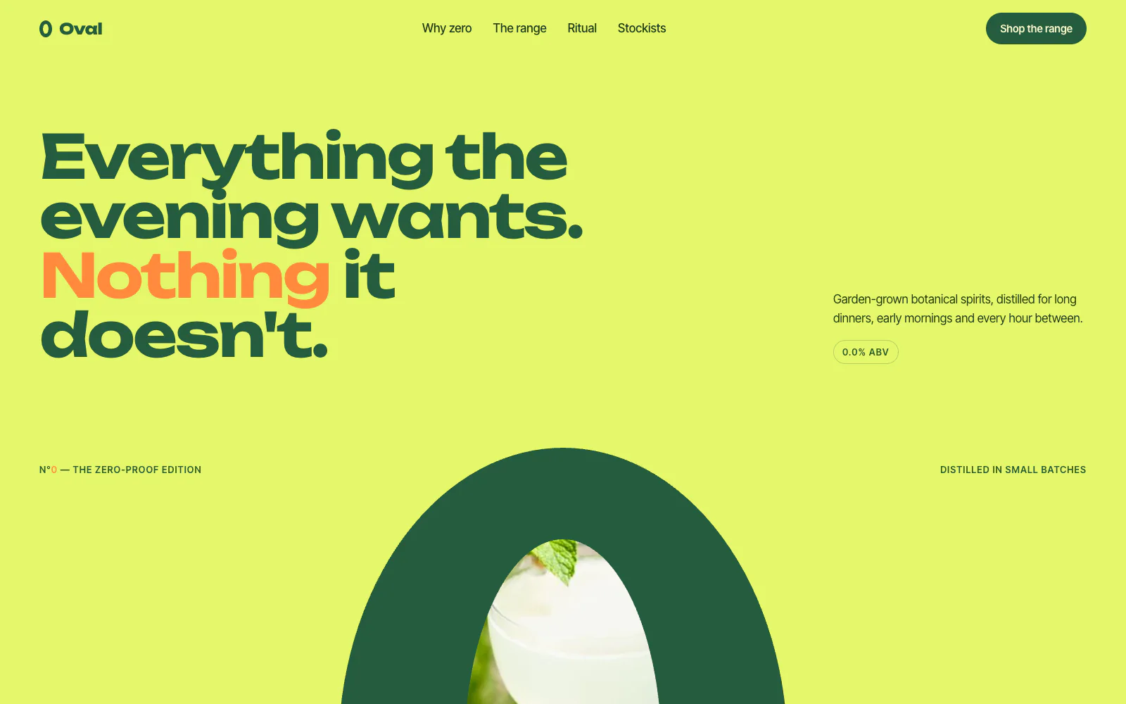 OVAL zero-proof botanicals