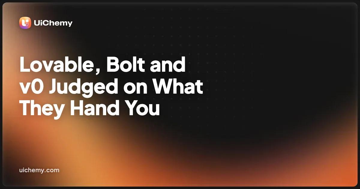 Lovable, Bolt and v0 Judged on What They Hand You