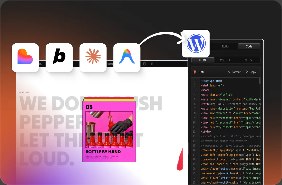 An AI build moved into native, editable WordPress